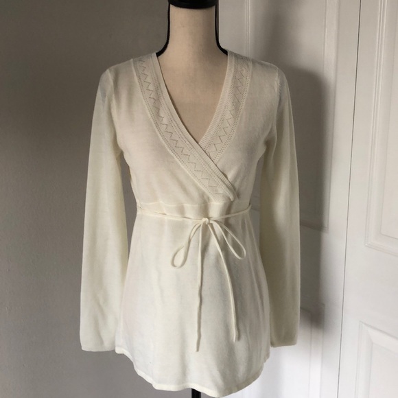 Two Hearts Maternity Tops - TWO HEARTS WHITE MATERNITY SWEATER